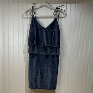 POL gray layered lace adjustable straps Velvety Dress NWOT